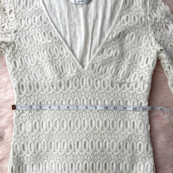 TRINA TURK Off White Cotton Eyelet Crochet Sheath Dress - Size 8 - Picture 12 of 14